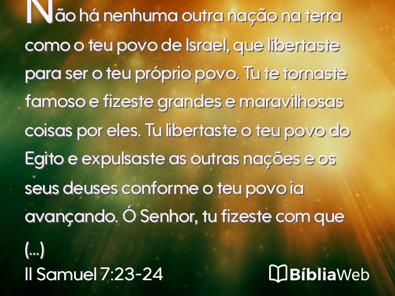 II Samuel 7:23-24 em imagem para compartilhar