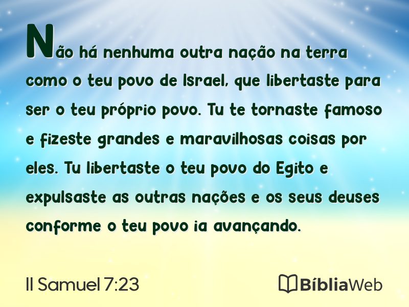 II Samuel 7:23 em imagem para compartilhar