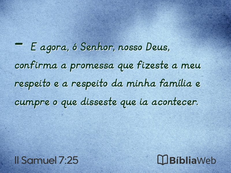 II Samuel 7:25 em imagem para compartilhar