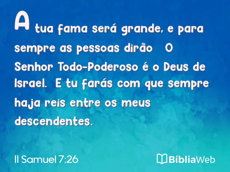 II Samuel 7:26 em imagem para compartilhar