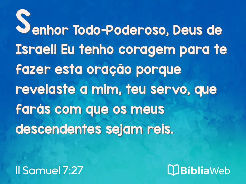 II Samuel 7:27 em imagem para compartilhar