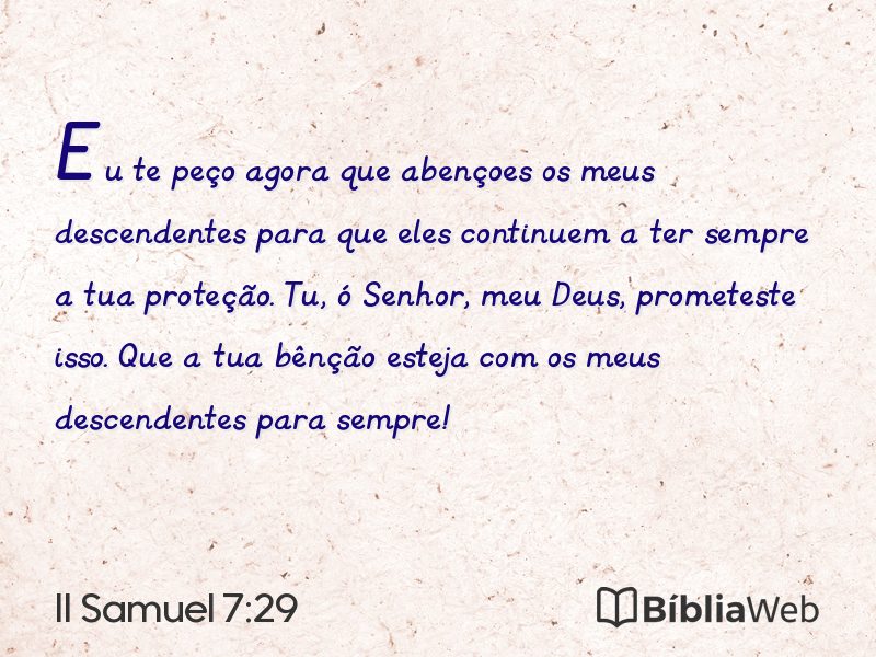 II Samuel 7:29 em imagem para compartilhar
