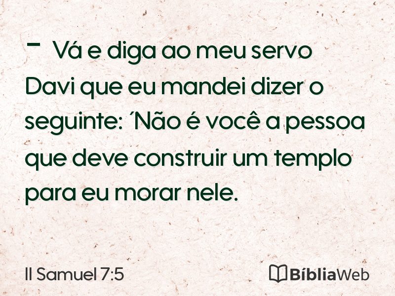 II Samuel 7:5 em imagem para compartilhar