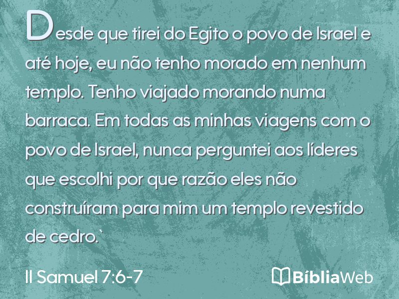 II Samuel 7:6-7 em imagem para compartilhar