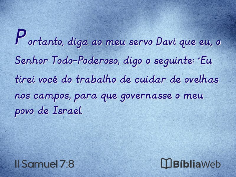 II Samuel 7:8 em imagem para compartilhar