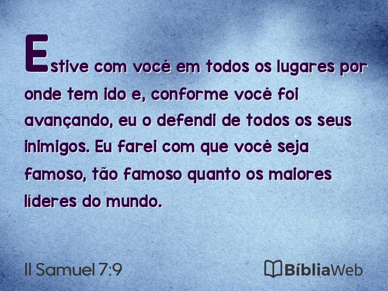 II Samuel 7:9 em imagem para compartilhar