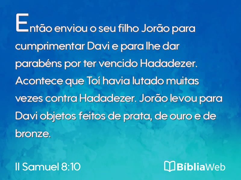 II Samuel 8:10 em imagem para compartilhar