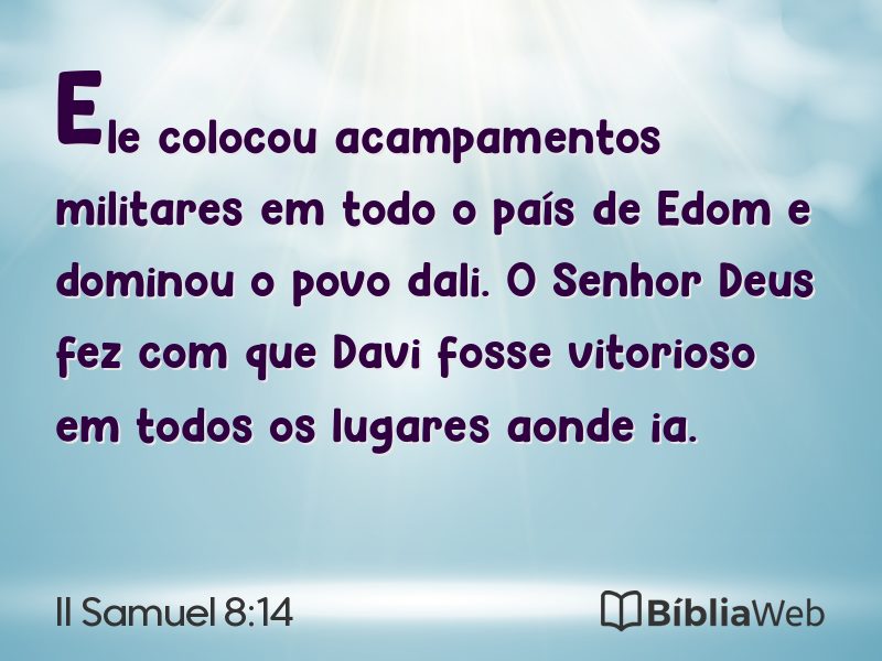 II Samuel 8:14 em imagem para compartilhar