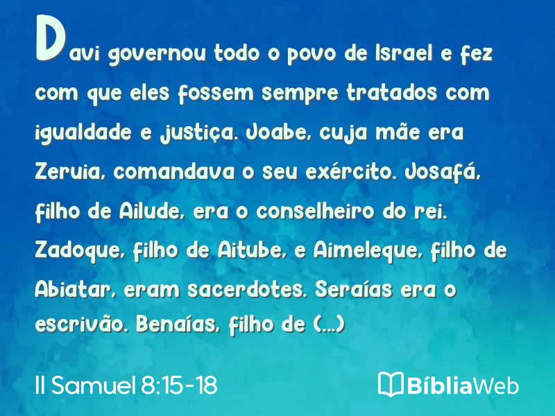 II Samuel 8:15-18 em imagem para compartilhar