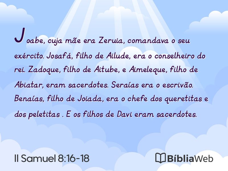 II Samuel 8:16-18 em imagem para compartilhar