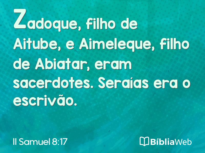 II Samuel 8:17 em imagem para compartilhar