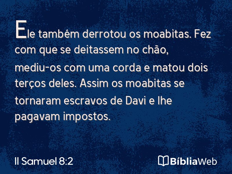 II Samuel 8:2 em imagem para compartilhar