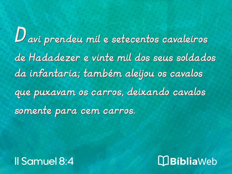 II Samuel 8:4 em imagem para compartilhar