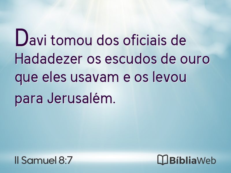 II Samuel 8:7 em imagem para compartilhar