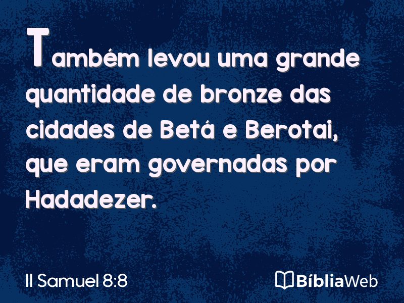 II Samuel 8:8 em imagem para compartilhar