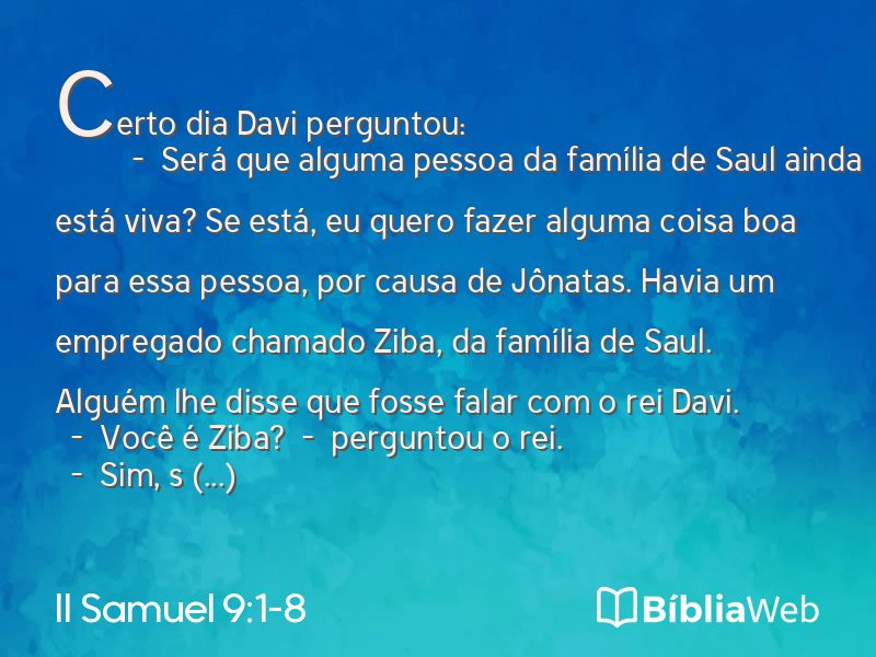 II Samuel 9:1-8 em imagem para compartilhar