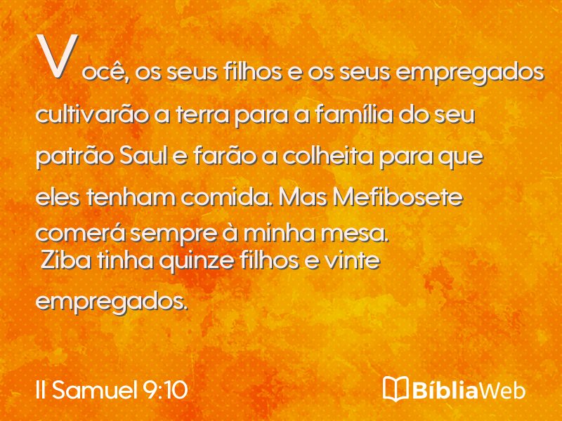 II Samuel 9:10 em imagem para compartilhar