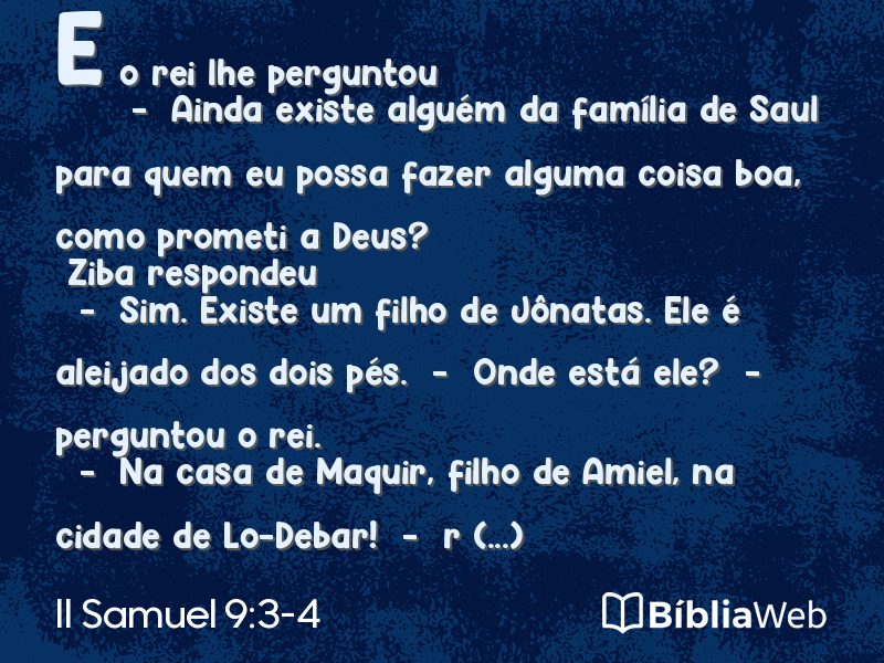 II Samuel 9:3-4 em imagem para compartilhar
