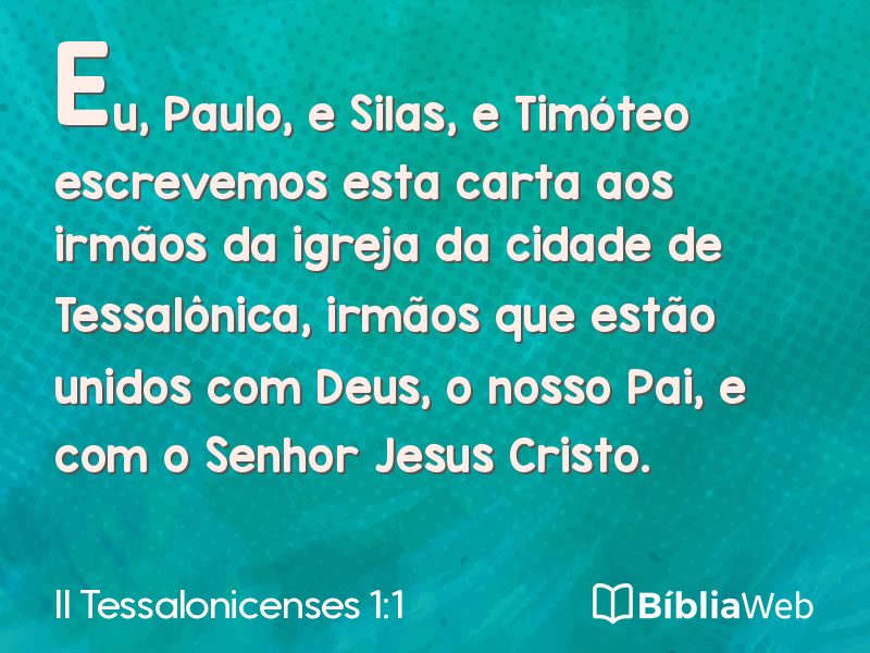 II Tessalonicenses 1:1 em imagem para compartilhar