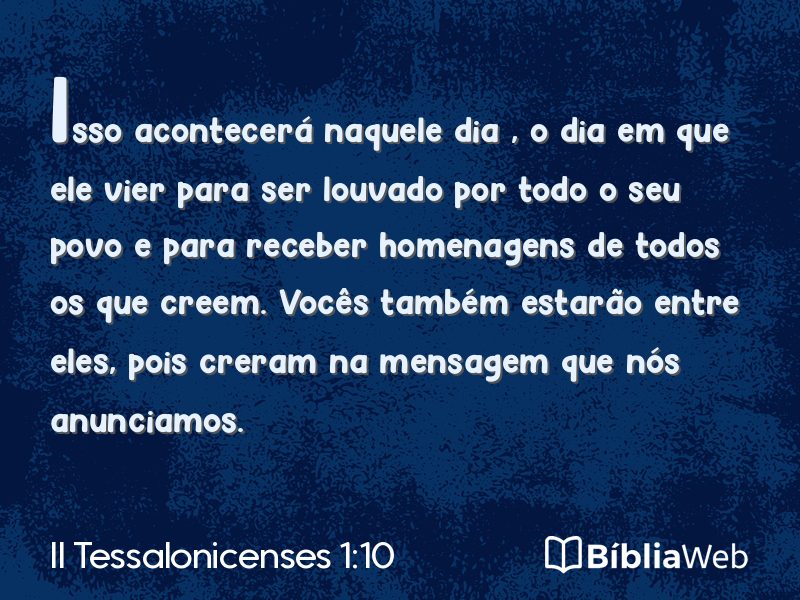 II Tessalonicenses 1:10 em imagem para compartilhar