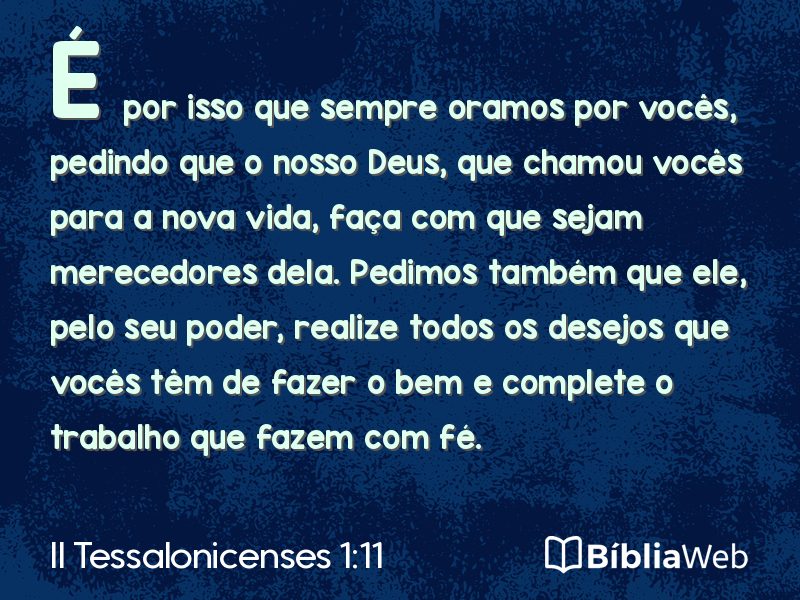 II Tessalonicenses 1:11 em imagem para compartilhar