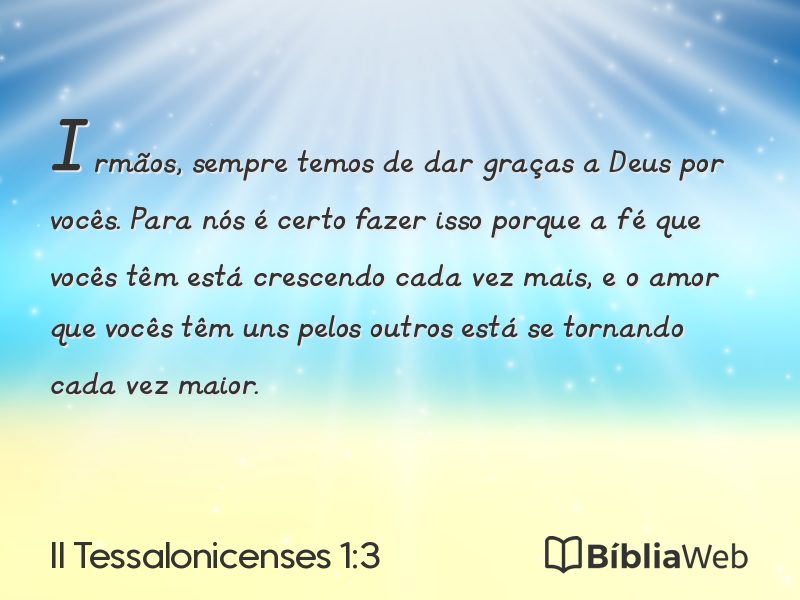 II Tessalonicenses 1:3 em imagem para compartilhar