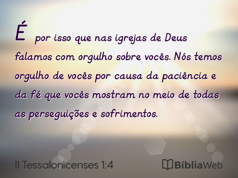 II Tessalonicenses 1:4 em imagem para compartilhar