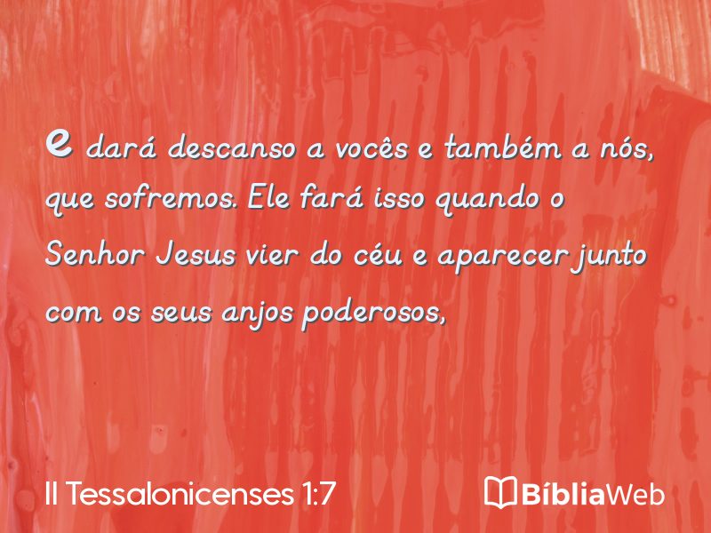 II Tessalonicenses 1:7 em imagem para compartilhar