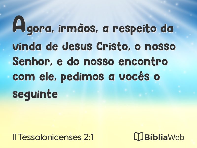 II Tessalonicenses 2:1 em imagem para compartilhar