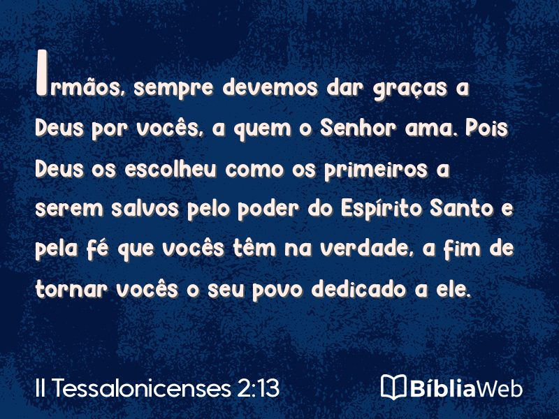 II Tessalonicenses 2:13 em imagem para compartilhar