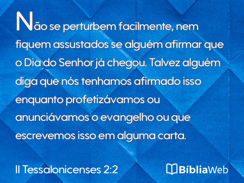 II Tessalonicenses 2:2 em imagem para compartilhar