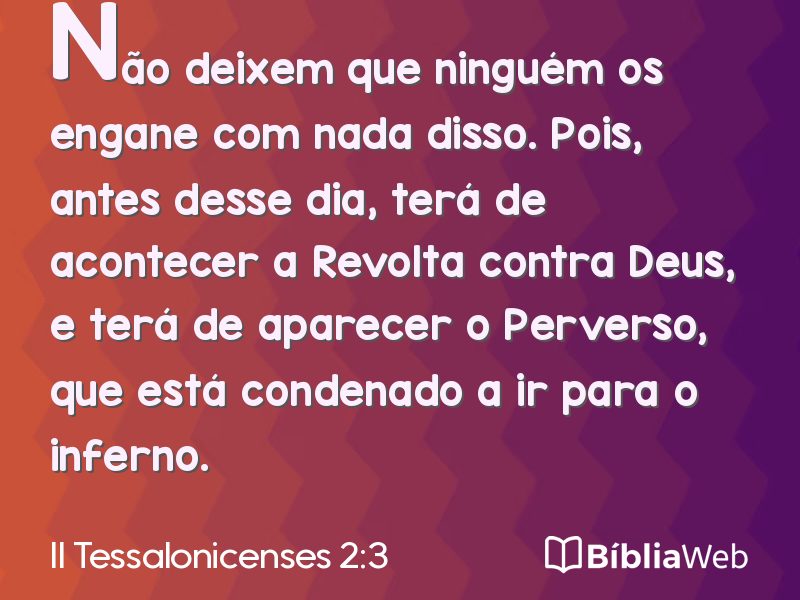II Tessalonicenses 2:3 em imagem para compartilhar