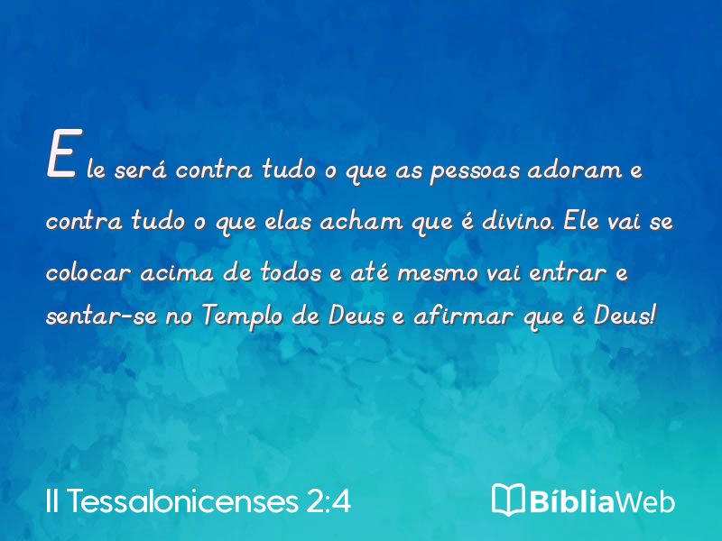 II Tessalonicenses 2:4 em imagem para compartilhar