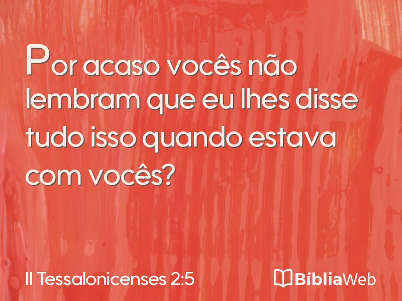 II Tessalonicenses 2:5 em imagem para compartilhar