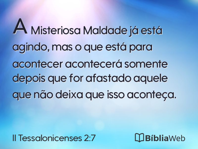 II Tessalonicenses 2:7 em imagem para compartilhar