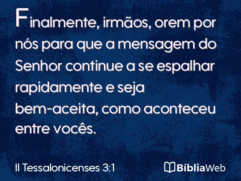 II Tessalonicenses 3:1 em imagem para compartilhar