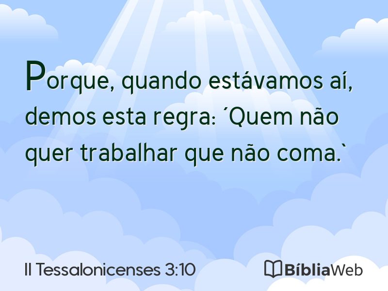 II Tessalonicenses 3:10 em imagem para compartilhar