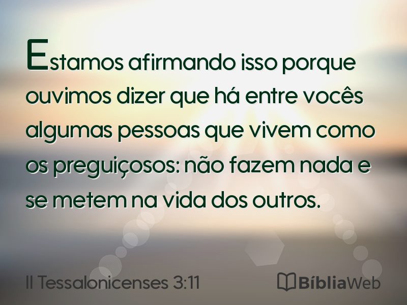 II Tessalonicenses 3:11 em imagem para compartilhar
