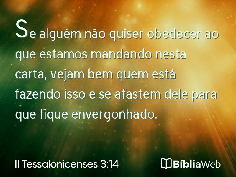 II Tessalonicenses 3:14 em imagem para compartilhar