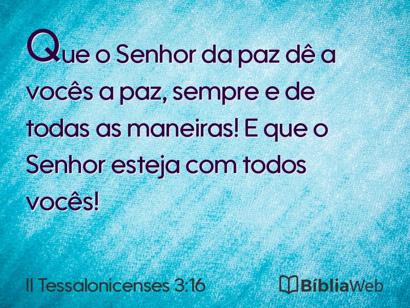 II Tessalonicenses 3:16 em imagem para compartilhar