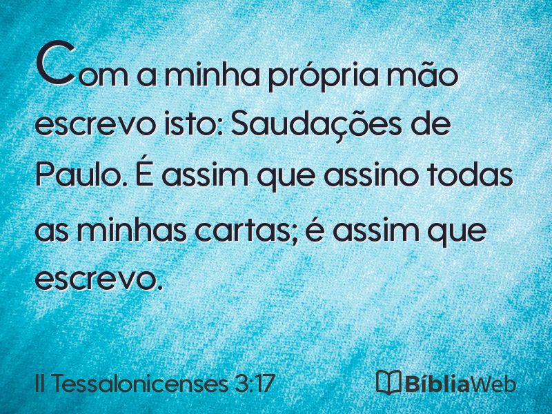 II Tessalonicenses 3:17 em imagem para compartilhar
