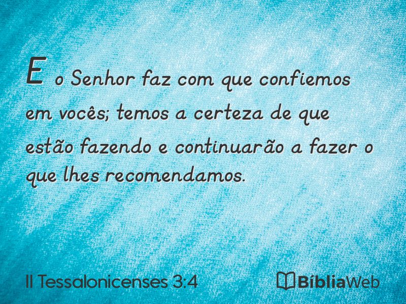 II Tessalonicenses 3:4 em imagem para compartilhar