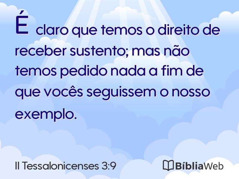 II Tessalonicenses 3:9 em imagem para compartilhar