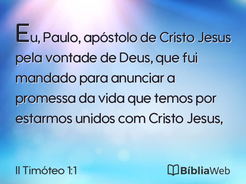 II Timóteo 1:1 em imagem para compartilhar