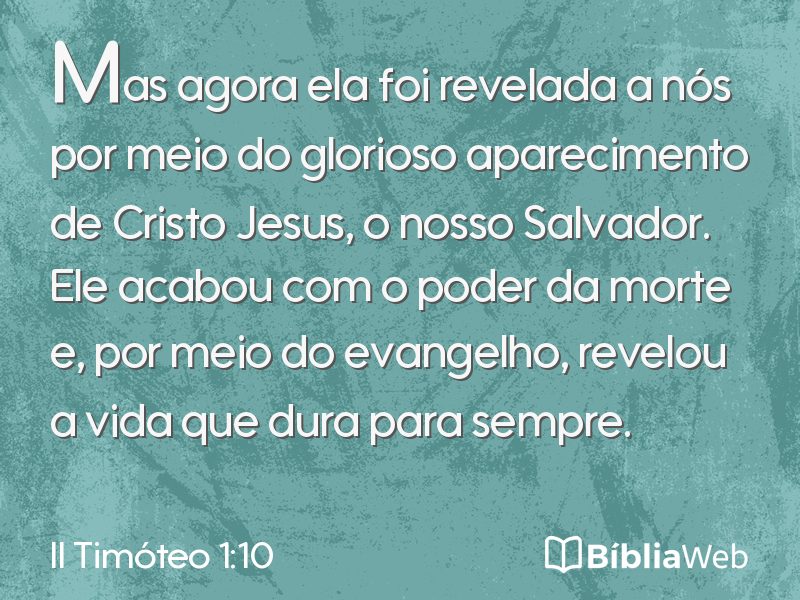 II Timóteo 1:10 em imagem para compartilhar