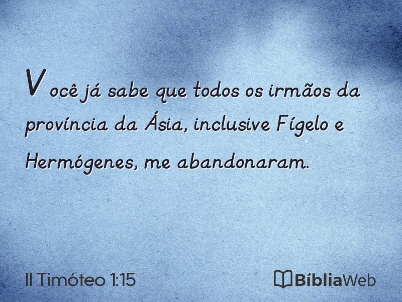 II Timóteo 1:15 em imagem para compartilhar