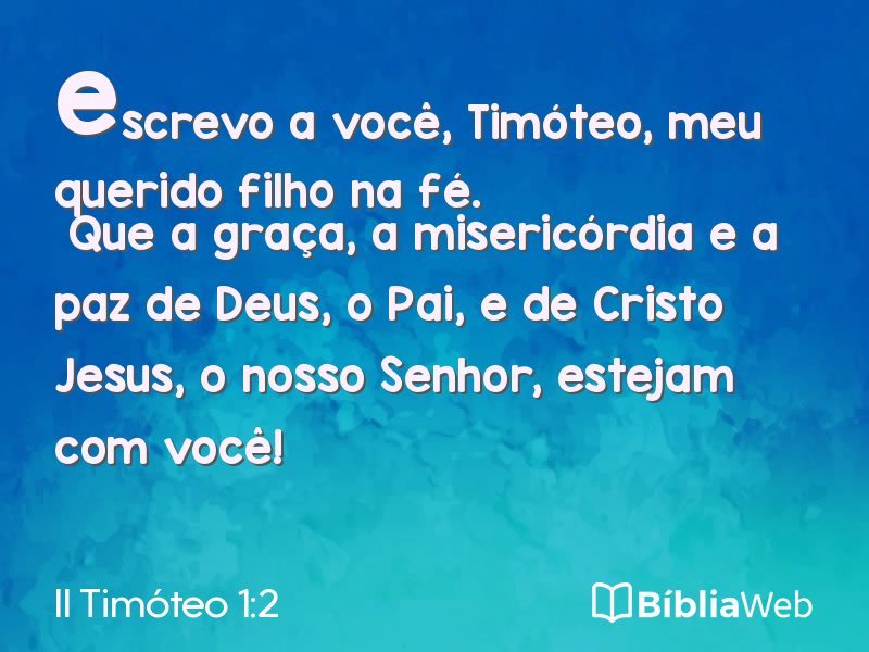 II Timóteo 1:2 em imagem para compartilhar