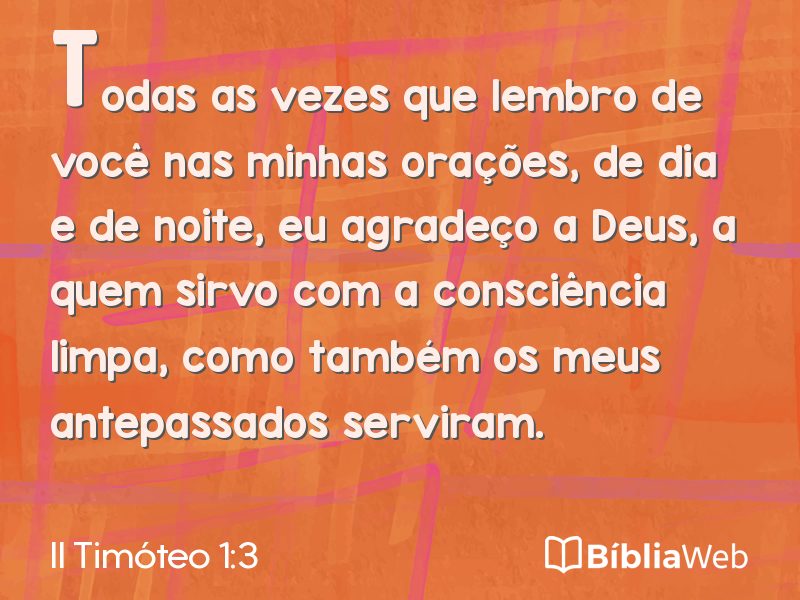 II Timóteo 1:3 em imagem para compartilhar