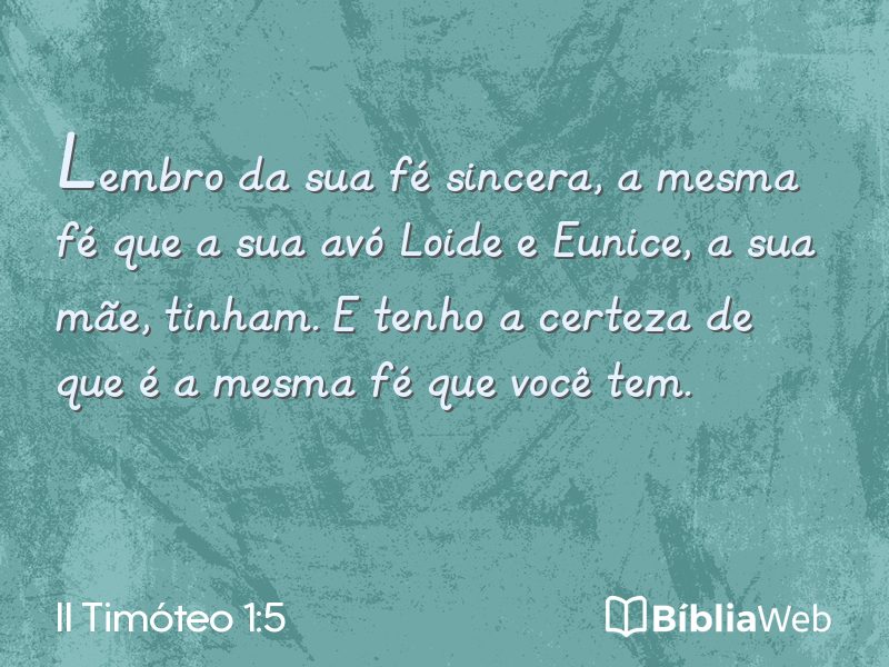 II Timóteo 1:5 em imagem para compartilhar