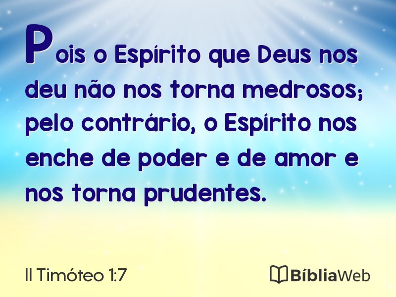 II Timóteo 1:7 em imagem para compartilhar